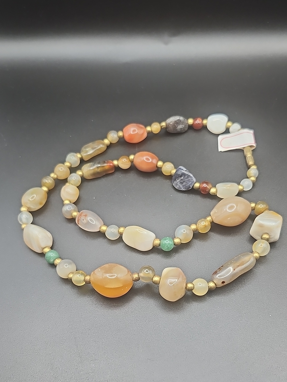 Vintage Agate Beggars Bead Necklace.